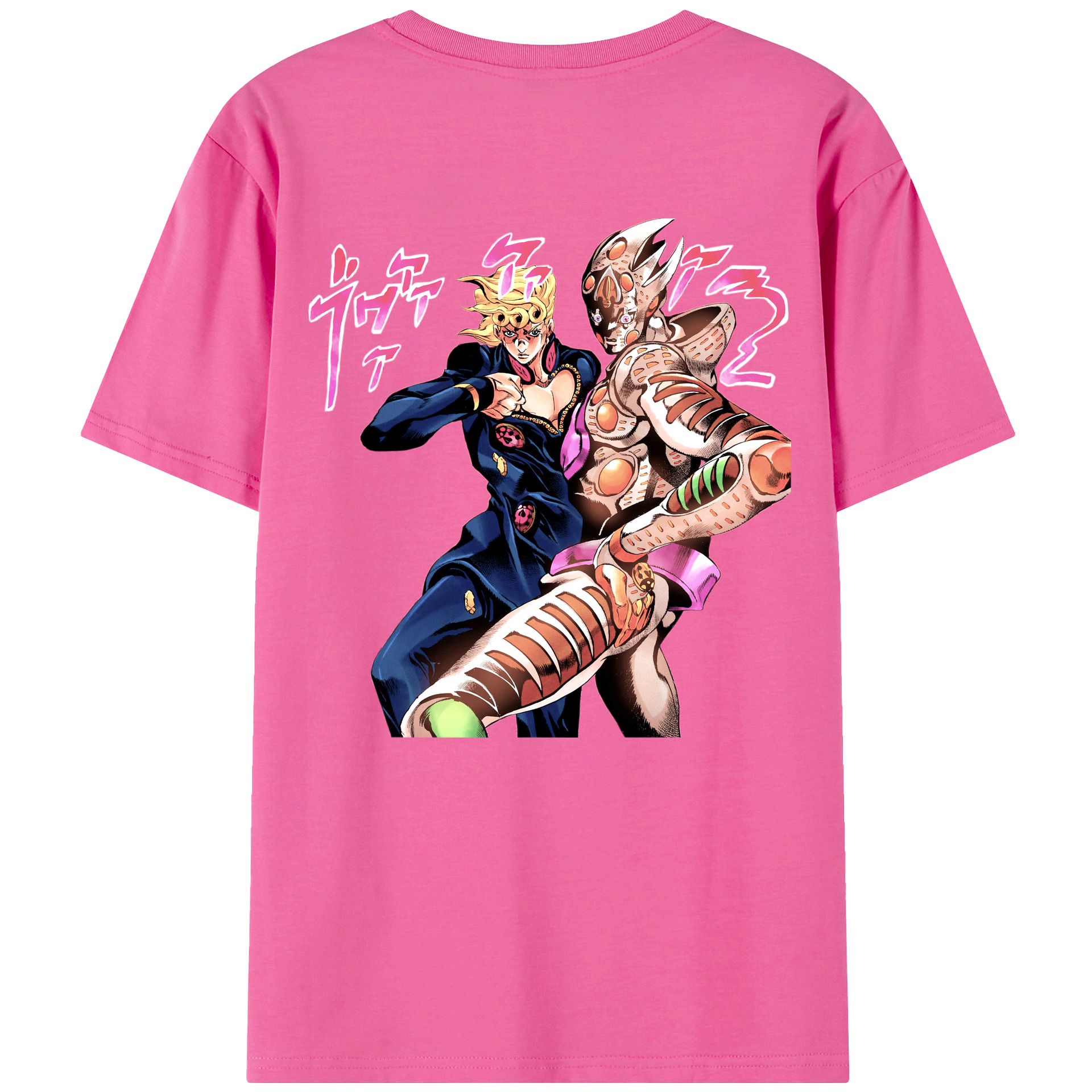 （画像用） ジョジョの奇妙な冒険 ジョルノ?ジョバァーナ JoJo's Bizarre Adventure Giorno Giovanna レディース半袖Tシャツ(バックプリント)